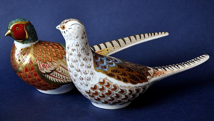Royal Crown Derby Cock and Hen Pheasant Limited Edition of 500 Pairs