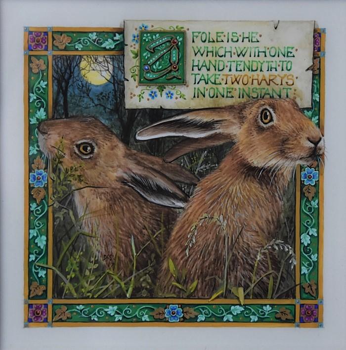 'A Fole is He' Watercolour by Debby Faulkner-Stevens