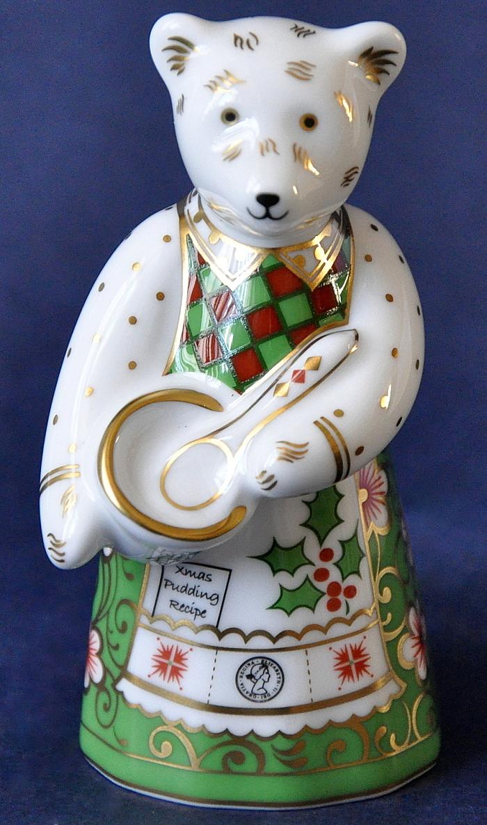 Crown Derby Christmas Cook Bear