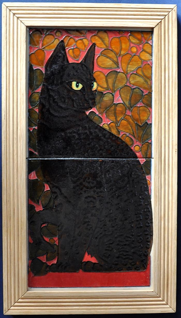 Black Cat Tile Panel By Dennis Chinaworks Trial 1