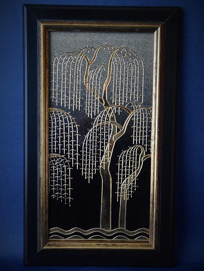 Dennis Chinaworks Black Willow Tile Plaque Sally Tuffin A Numbered Edition No.1