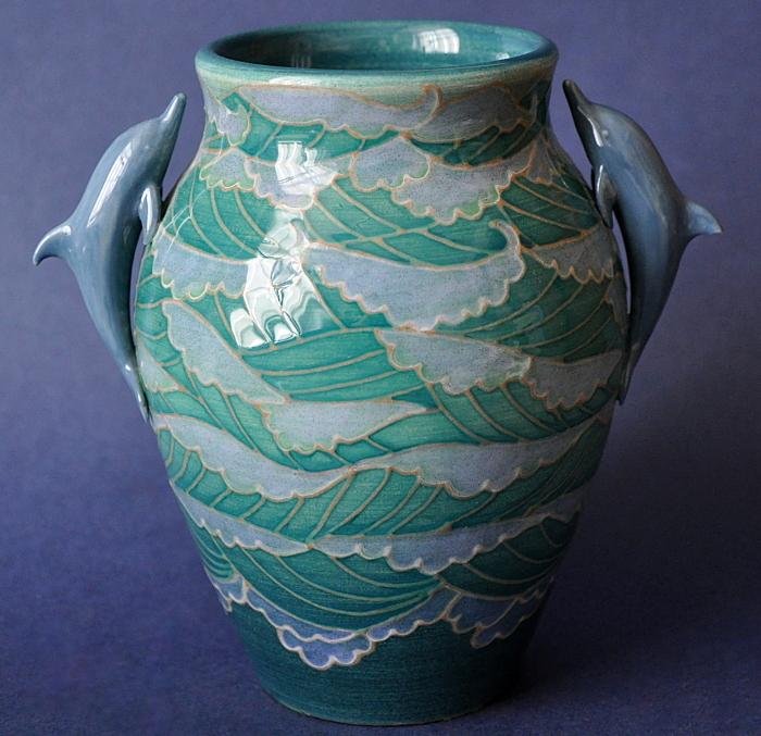 Dennis Chinaworks Dolphin Vase No. 1 Sally Tuffin