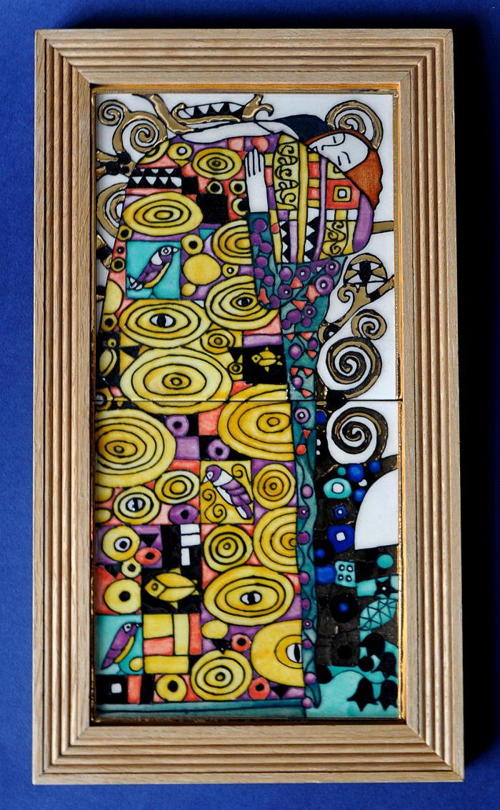 Klimt The Embrace Tile Panel By Dennis Chinaworks