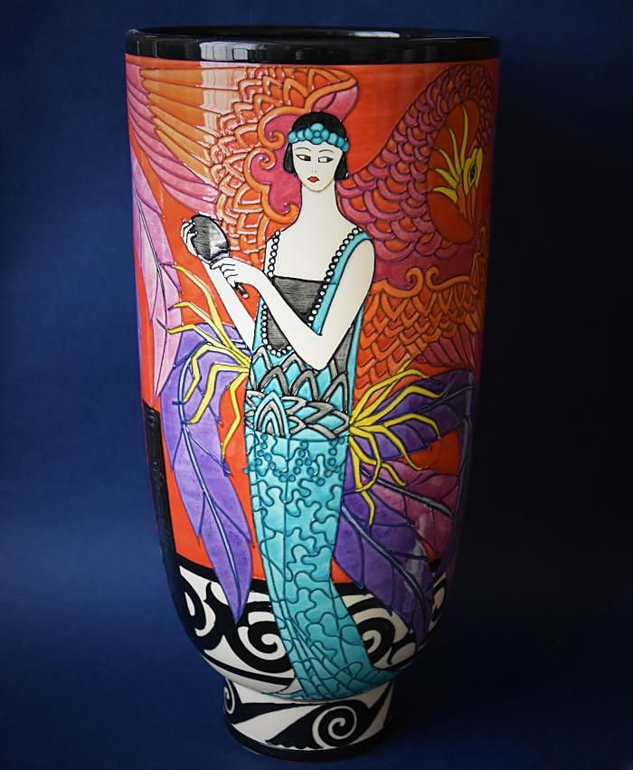 Dennis Chinaworks Phoenix L Deco Vase A Limited Edition of 20 by Sally Tuffin