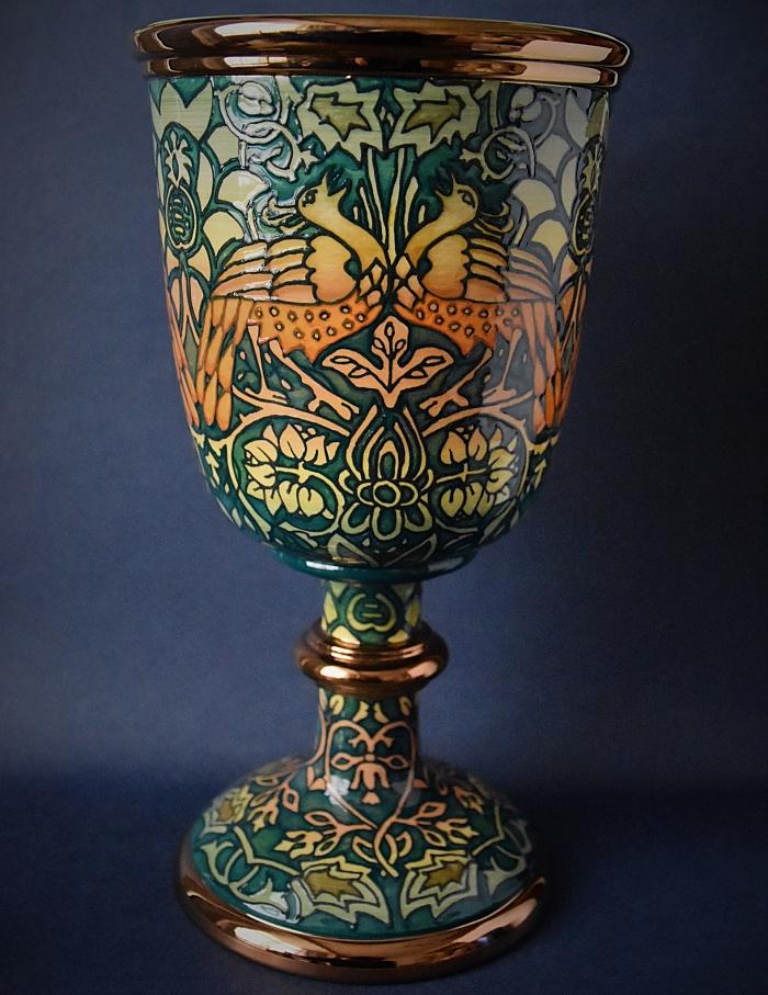 Dennis Chinaworks Morris Peacock and Dragon Chalice Sally Tuffin A Limited Edition of 5