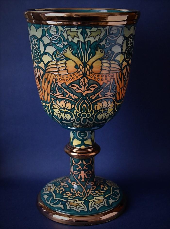 Dennis Chinaworks Morris Peacock and Dragon Chalice Sally Tuffin A Limited Edition of 5