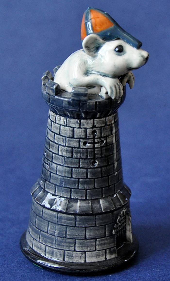 Dennis Chinaworks Black Chess Piece Castle