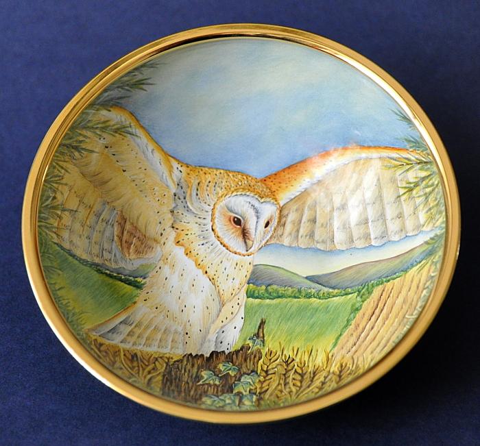 Elliot Hall Enamels Barn Owl Bowl AB1-BO