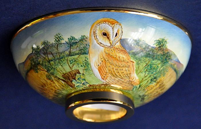 Elliot Hall Enamels Barn Owl Bowl AB1-BO