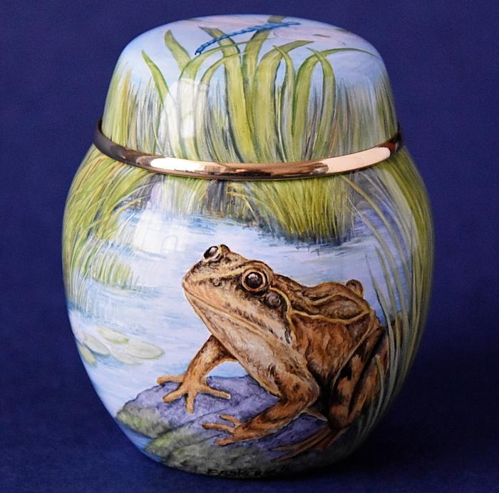 Elliot Hall Enamels Frogs Ginger Jar SH-F