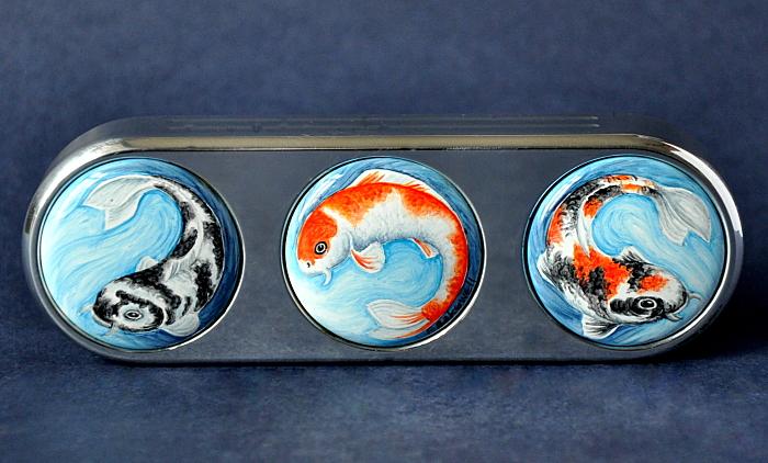 Elliot Hall Enamels Koi Carp Paperweight RPW3