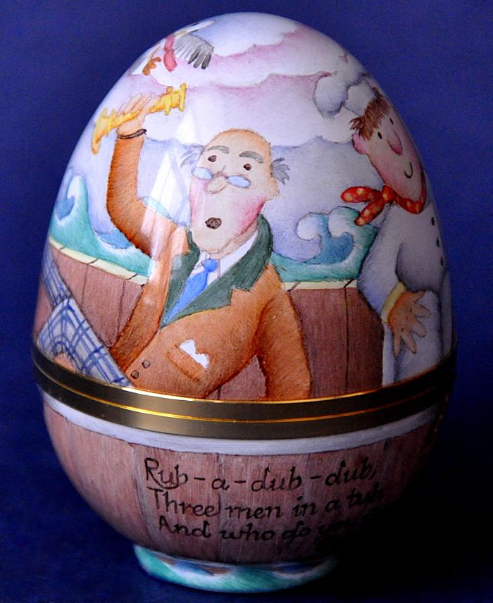 Elliot Hall Enamels Nursery Rhyme Egg Rub-a-dub-dub by E. Todd