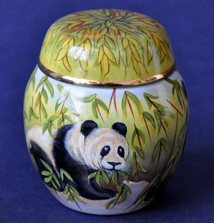 Elliot Hall Enamels Panda Ginger Jar S-PD