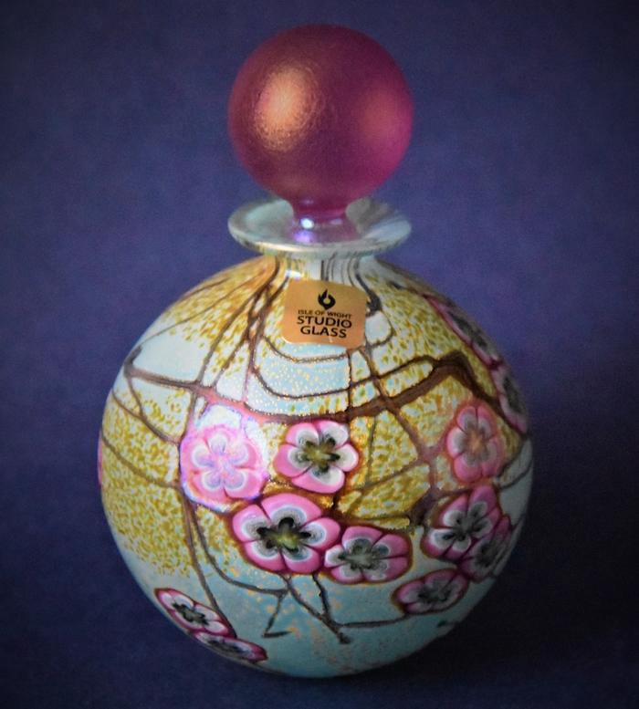 Blossom Time Perfume Bottle Small Isle of Wight Studio Glass
