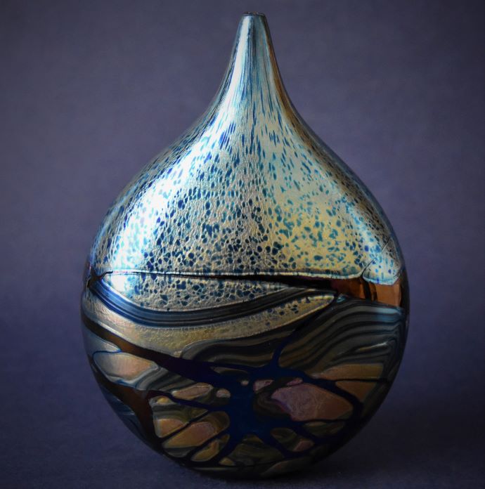 Nightscape Lollipop Vase Small Isle of Wight Studio Glass