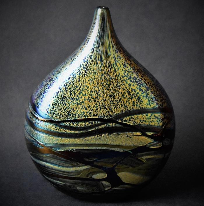 Nightscape Lollipop Vase Small Isle of Wight Studio Glass