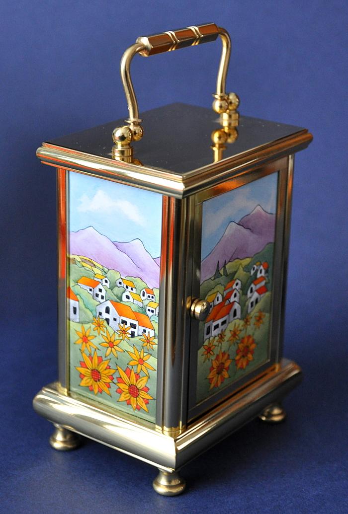 Moorcroft Enamels Andalucia Clock £550.00 approx. 11cms in height © W.Moorcroft Plc Beverley Wilkes