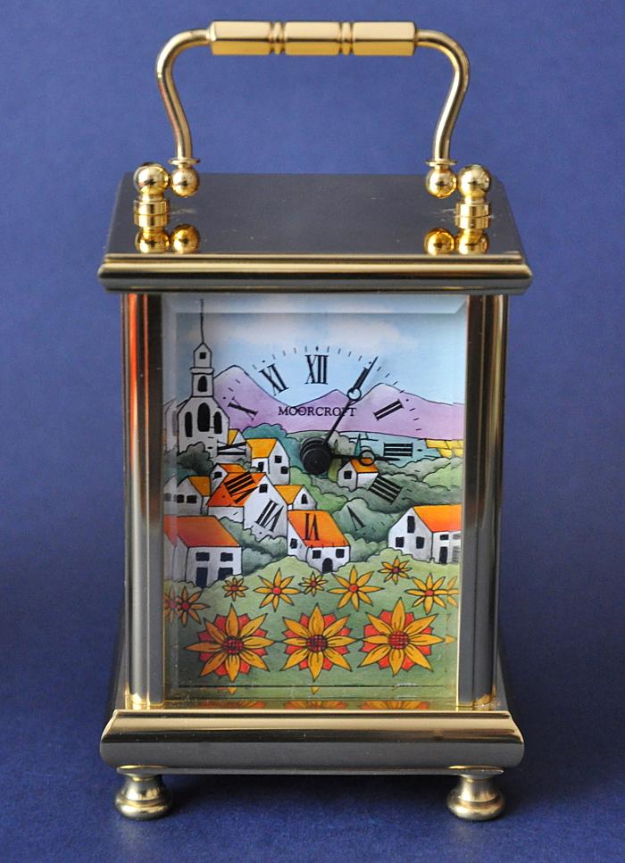 Moorcroft Enamels Andalucia Clock £550.00 approx. 11cms in height © W.Moorcroft Plc Beverley Wilkes