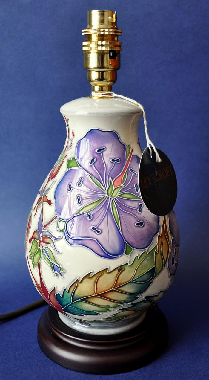 Moorcroft Lamps Meadow Cranesbill L7/7 Alicia Amison Open Edition