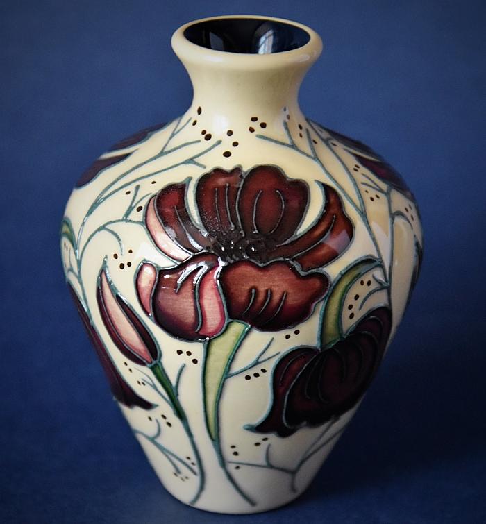 Moorcroft Pottery Chocolate Cosmos 03/4 Clock Rachel Bishop Open Edition