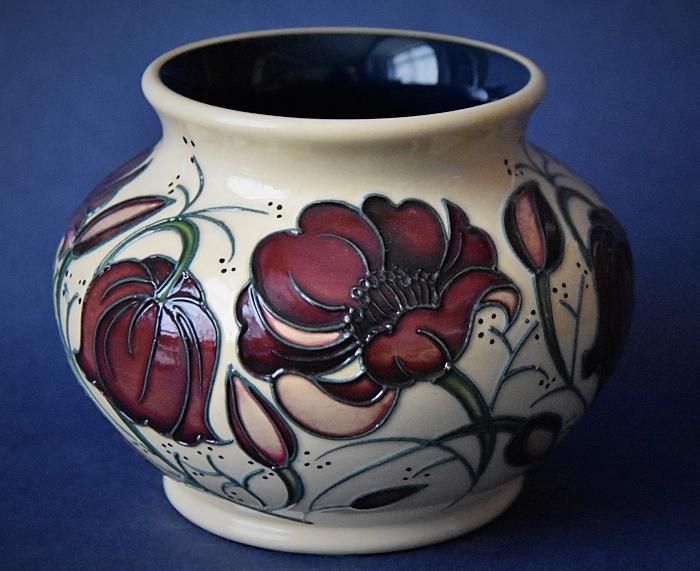 Moorcroft Pottery Chocolate Cosmos 520/5 Rachel Bishop An Open Edition
