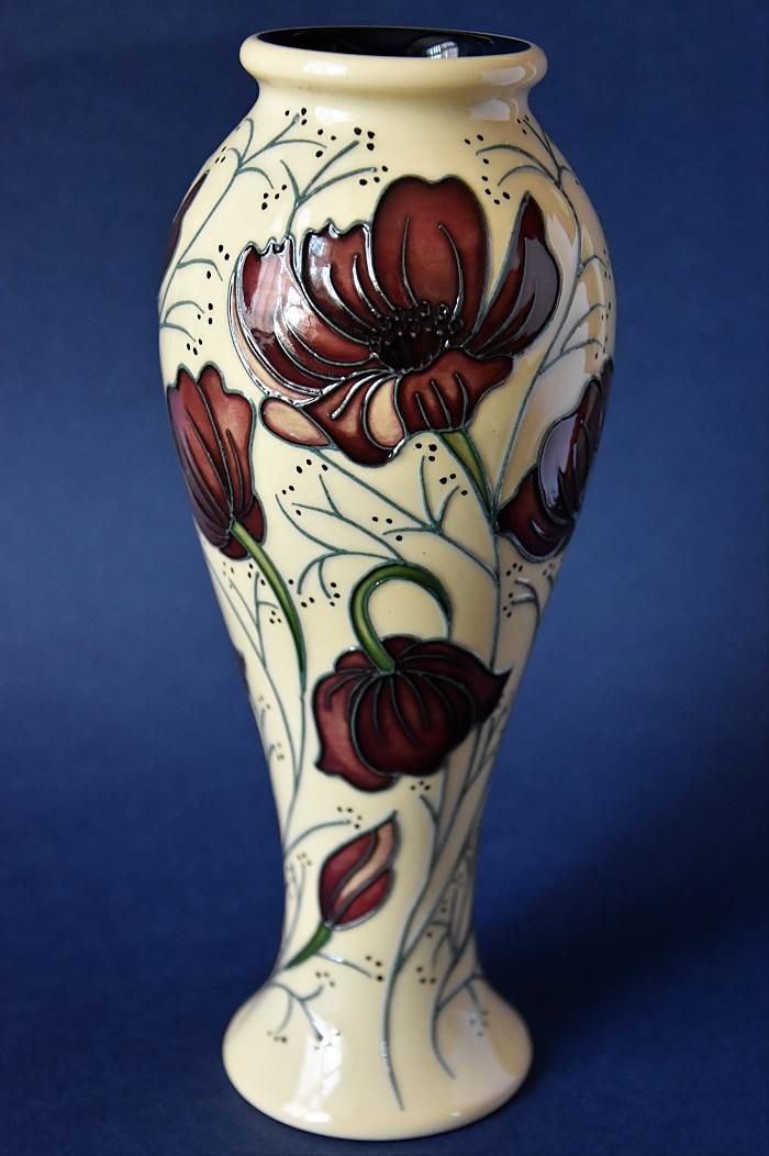 Moorcroft Pottery Chocolate Cosmos 75/8 Rachel Bishop Open Edition