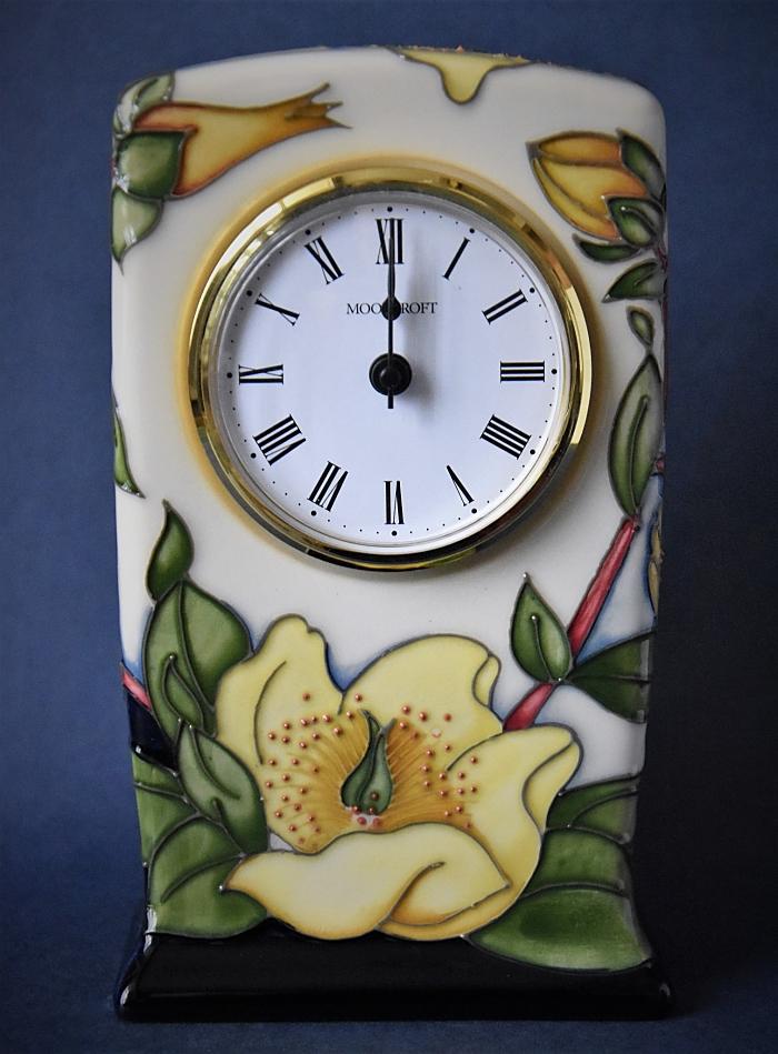 Moorcroft Pottery CL1 Clock Golden Shrine Rachel Bishop Open Edition
