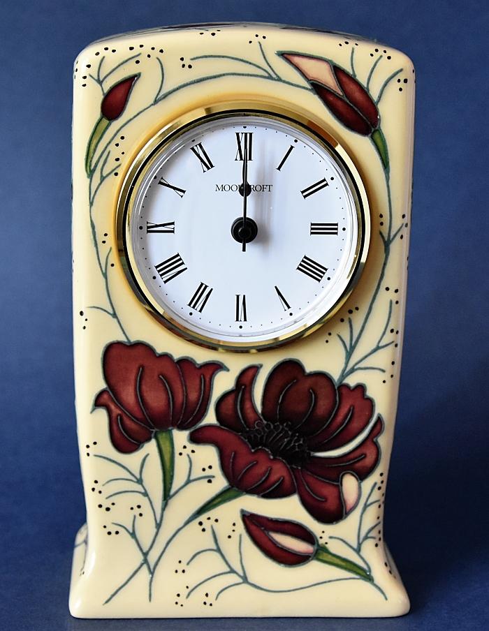 Moorcroft Pottery Chocolate Cosmos CL1 Clock Rachel Bishop Open Edition