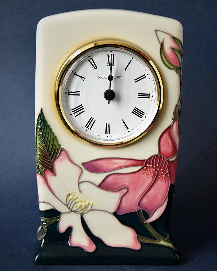 Moorcroft Pottery Mutabalis CL1 Clock RHS Rose Collection Nicola Slaney