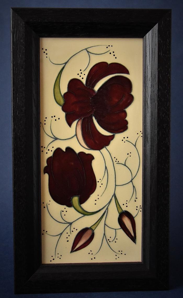 Moorcroft Pottery Chocolate Cosmos Plaque PLQ 5 Rachel Bishop Open Edition