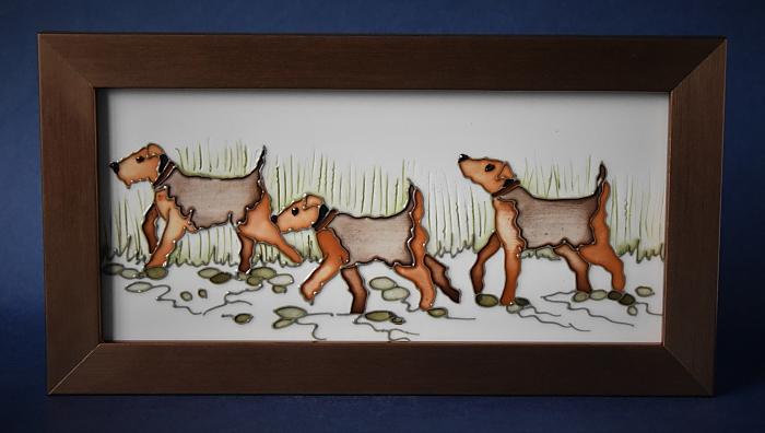 Moorcroft Pottery PLQ5 Terrier Vicky Lovatt An Open Edition