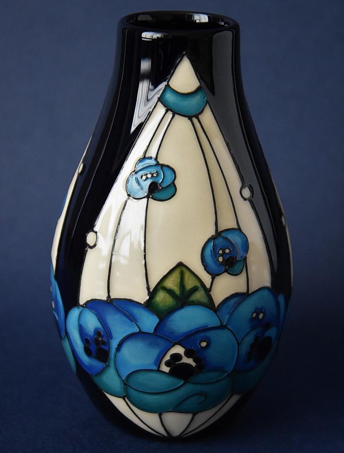 Moorcroft Pottery Rennie Rose Blue 117/5 Rachel Bishop Open Edition