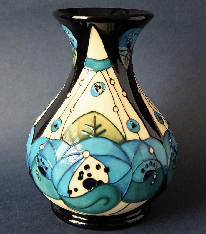 Moorcroft Pottery Rennie Rose Blue M1/6 Rachel Bishop Inspired by Charles Rennie Mackintosh 