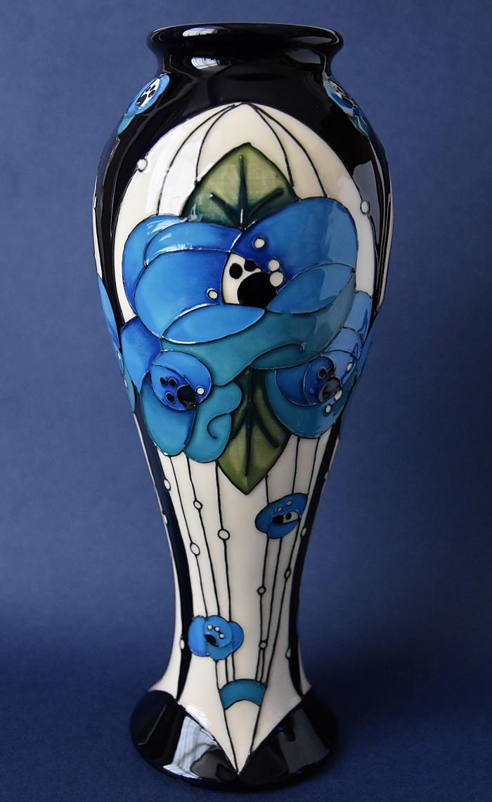 Moorcroft Pottery Rennie Rose Blue 75/10 Rachel Bishop Open Edition