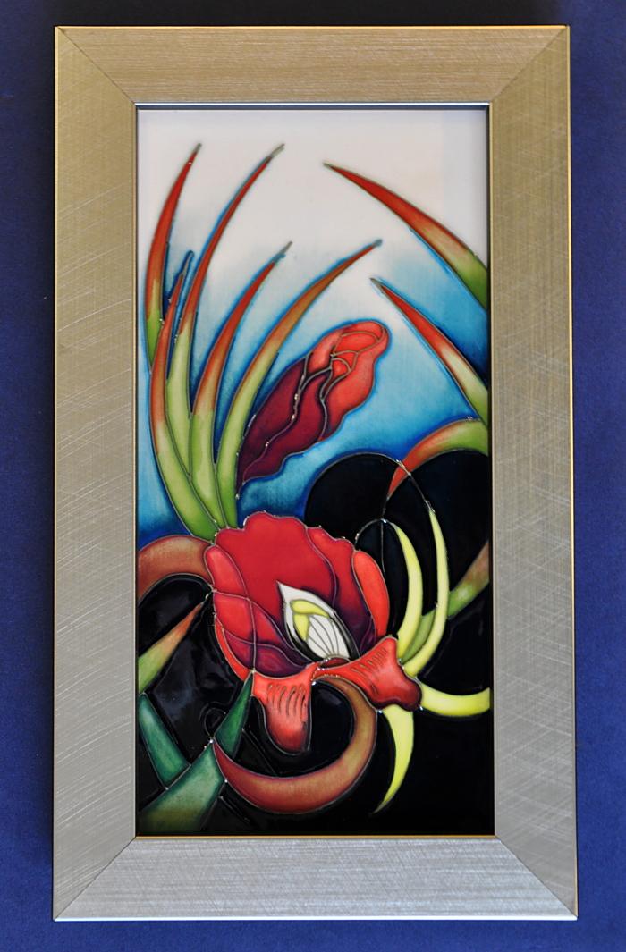 Moorcroft Pottery Satin Flower Plaque Nicola Slaney