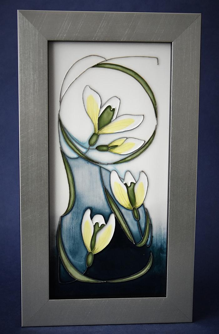 Moorcroft Pottery PLQ5 Snowdrop Collection Green Tear Vicky Lovatt Open Edition