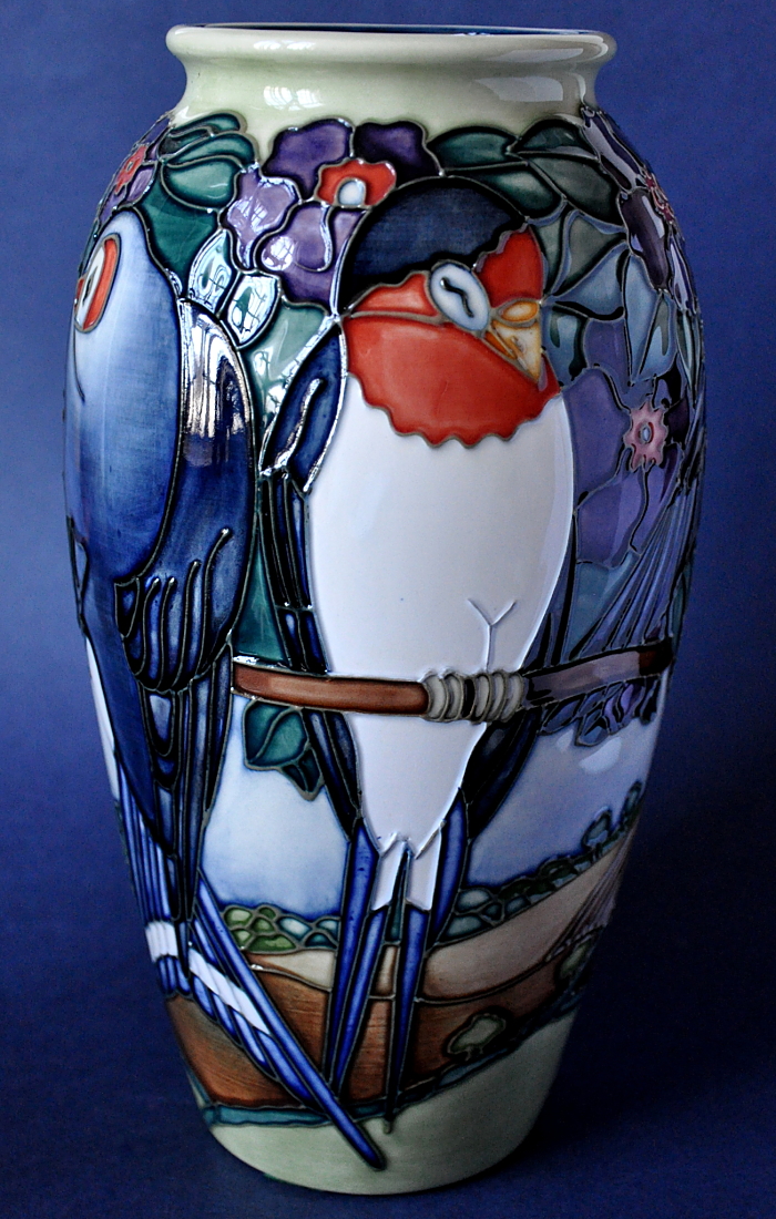 Moorcroft Pottery 393/10 Swallows Limited Edition of 500