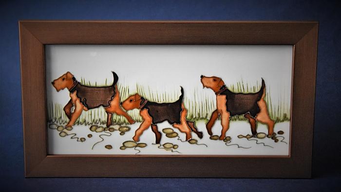 Moorcroft Pottery PLQ5 Plaque Terrier Vicky Lovatt An Open Edition