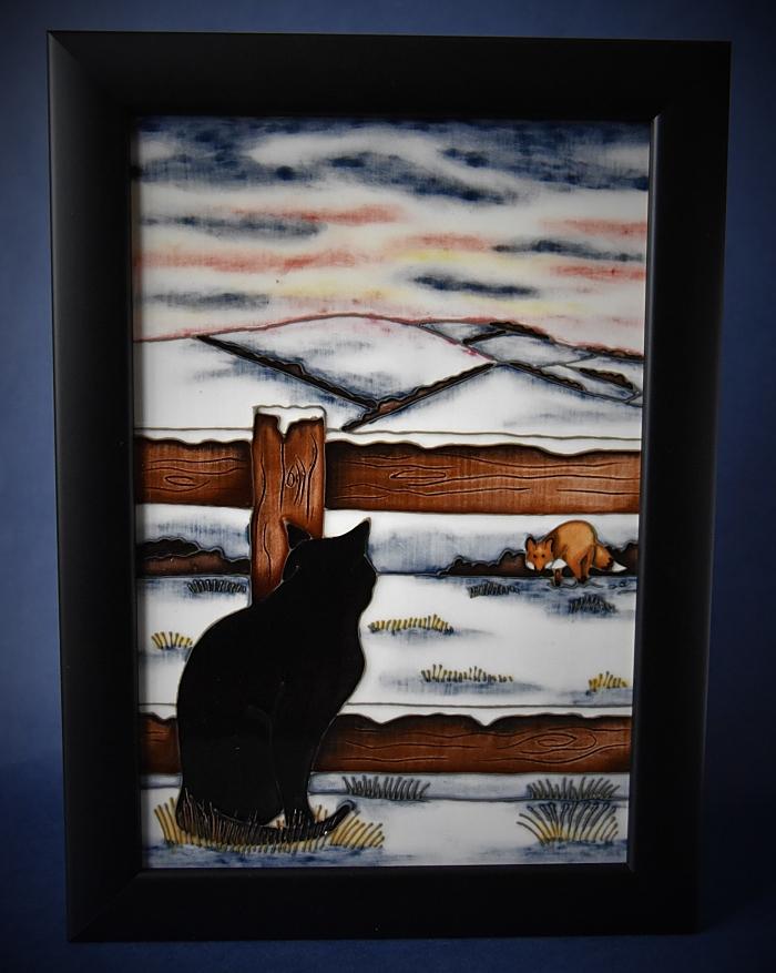 Moorcroft Pottery PLQ11 Who Goes There Anji Davenport Open Edition