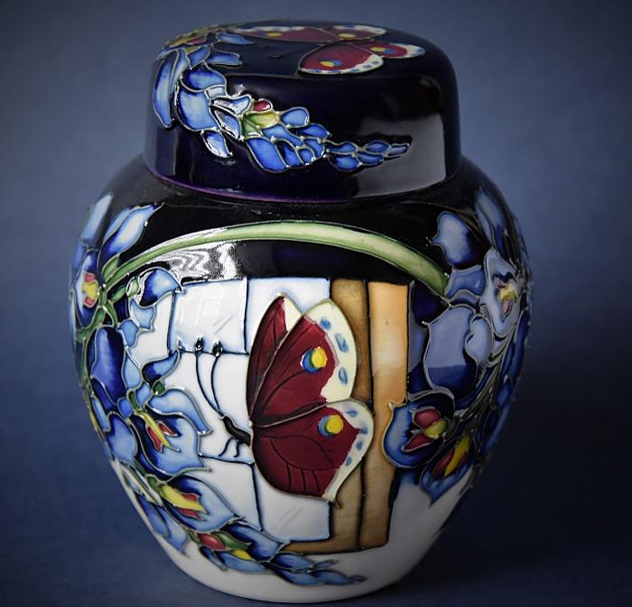 Moorcroft Pottery Wisteria Flutter 769/4 Clock Kerry Goodwin Open Edition