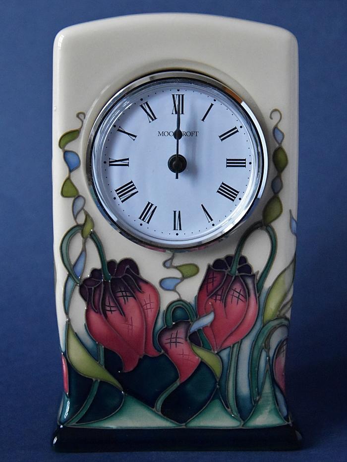 Moorcroft Pottery Rachel Bishop Collection Clock CL1 Pretty Penny Open Edition