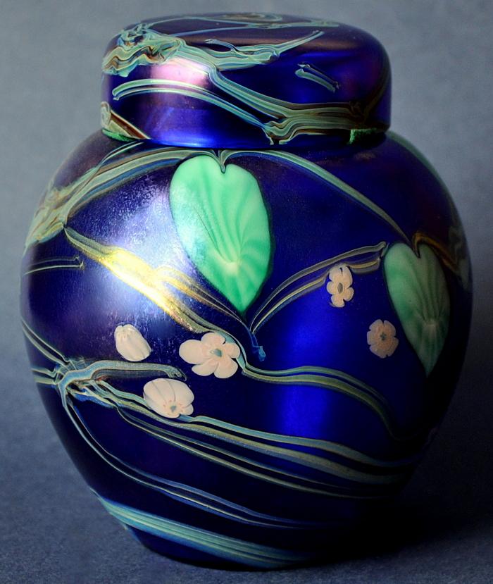 Okra Glass Viola Ginger Jar