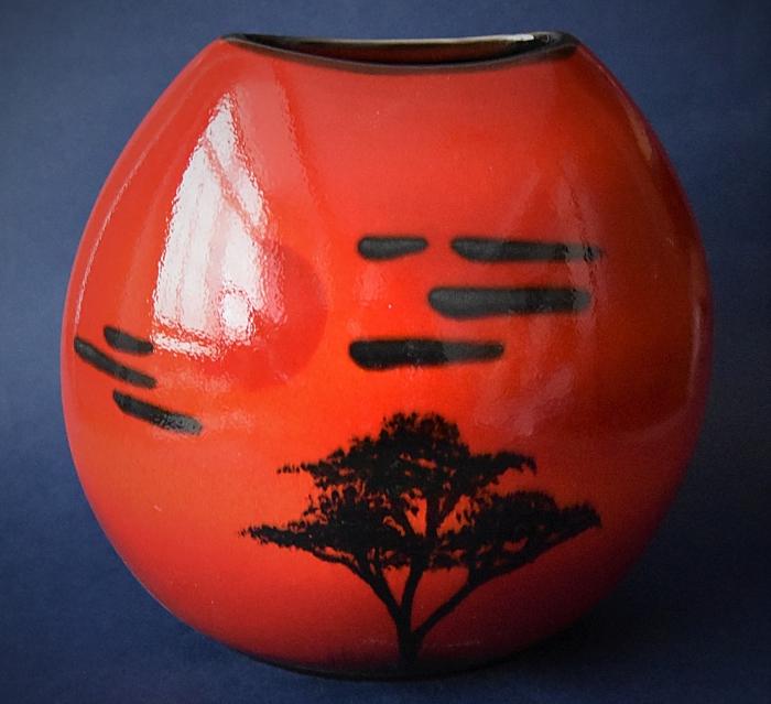 Poole Pottery African Sky 20cm Purse Vase