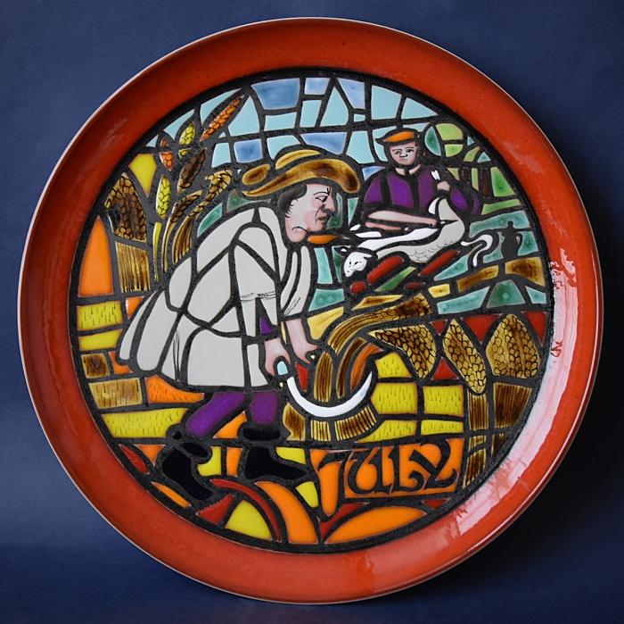 Poole Pottery Medieval Calendar Plate Series July Issued in 1975 Designed by Tony Morris A Limited Edition of 1000
