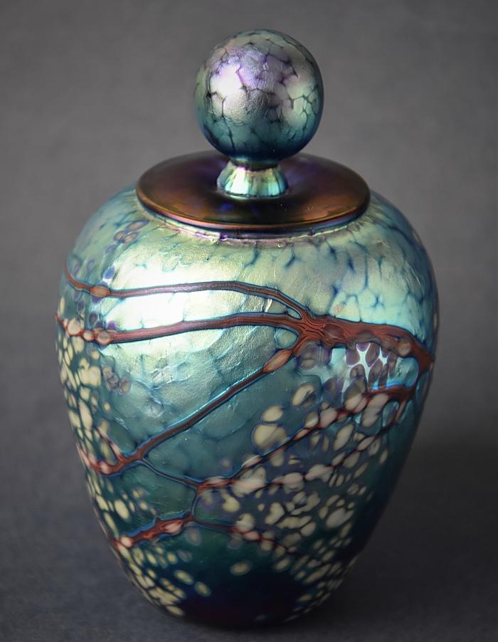 Richard Golding Station Glass Blossom Folded Rim Perfume Bottle