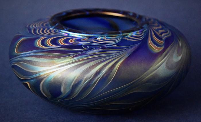 Richard Golding Station Glass Blue Bowl
