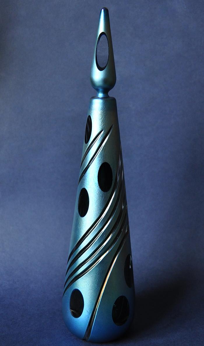Richard Golding Station Glass Blue Faceted Perfume Bottle