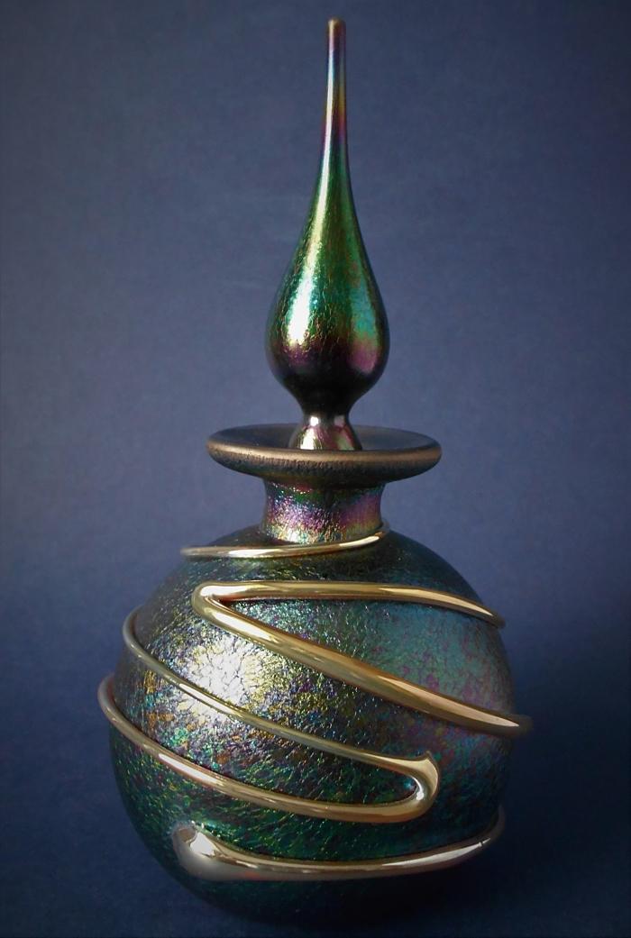 Richard Golding Station Glass Black Snake Perfume Bottle