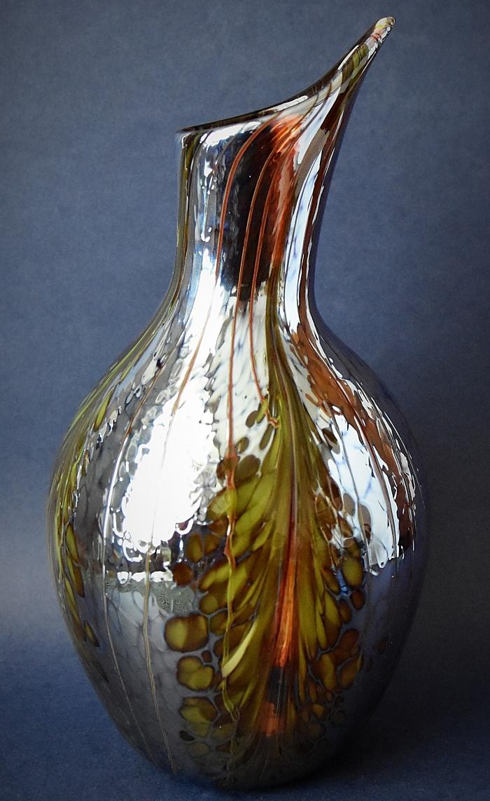 Richard Golding Station Glass Silver Iridescent Carafe