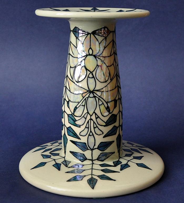 Wisteria Lustre Candlestick By Sally Tuffin Dennis Chinaworks Numbered Edition